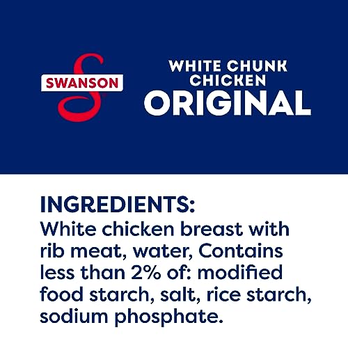 Swanson White Premium Chunk Canned Chicken Breast in Water, Fully Cooked Chicken, 4.5 OZ Can (Pack of 4)