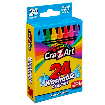 Cra-Z-Art Washable Crayons, 24 Count, Crayons for Kids Back To School Supply List Essential