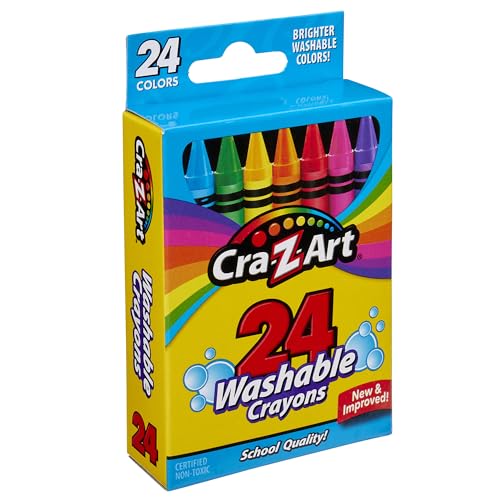 Cra-Z-Art Washable Crayons, 24 Count, Crayons for Kids Back To School Supply List Essential