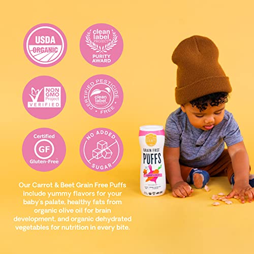 Serenity Kids 6+ Months Grain Free Puffs Toddler & Baby Snack | No Added Sugar, Gluten & Rice Free, Allergen Free | Made with Organic Cassava, Veggies, and Herbs | Puffs Variety Pack | 6 Count