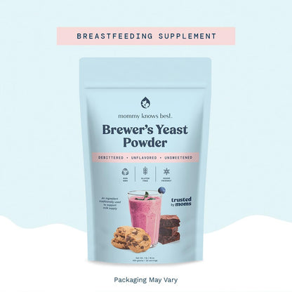 Mommy Knows Best Brewer's Yeast Powder for Breastfeeding Support, Gluten-Free, 15 oz