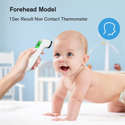 ANMEATE No-Touch Forehead Thermometer for Adults, Infrared Digital Thermometer for Kids, Touchless Baby Thermometer, Accurate Reading with Large Display, Mute Mode, Memory Recall, Fever Alarm