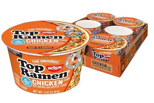 Nissin Top Ramen Noodle Soup, Beef, 3 Ounce (Pack of 24)