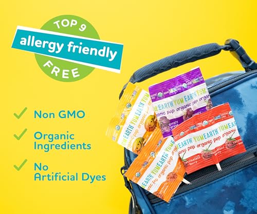 YumEarth Organic Pops Variety Pack, 14 Fruit Flavored Favorites Lollipops, Allergy Friendly, Gluten Free, Non-GMO, Vegan, No Artificial Flavors or Dyes