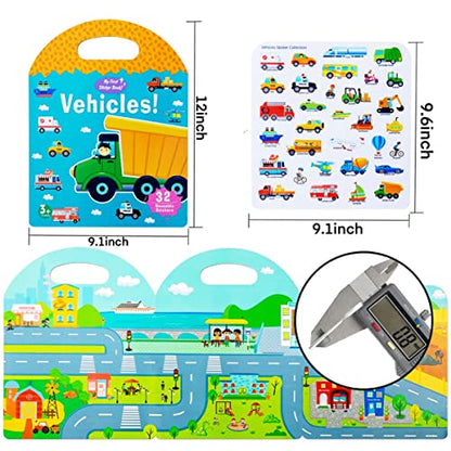 Portable Jelly Quiet Busy Sticker Book, Animal Reusable Sticker Books for Kids, Toddler Sticker Activity Book Preschool Learning Activities Educational Toys for Girls Boys Ages 3+ Birthday Gifts