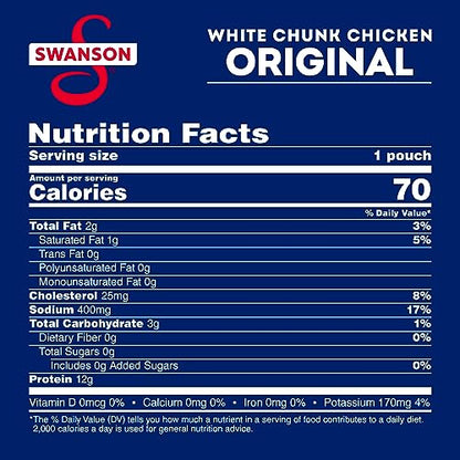 Swanson White Premium Chunk Canned Chicken Breast in Water, Fully Cooked Chicken, 4.5 OZ Can (Pack of 4)