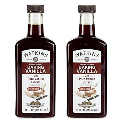 Watkins All Natural Original Gourmet Baking Vanilla, with Pure Vanilla Extract, 11 Fl Oz (Pack of 1) - Packaging May Vary