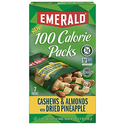 Emerald Nuts Mixed Nuts Variety Pack 18ct (1-Pack) , 100-Calorie Individual Packs , Features Dry Roasted Almonds, Natural Almonds & Walnuts, and Roasted & Salted Cashews