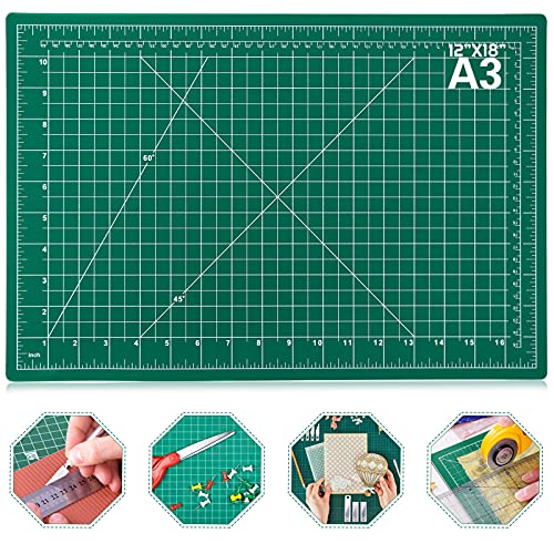 anezus Self Healing Sewing Mat, 12inch x 18inch Rotary Cutting Mat Double Sided 5-Ply Craft Cutting Board for Sewing Crafts Hobby Fabric Precision Scrapbooking Project