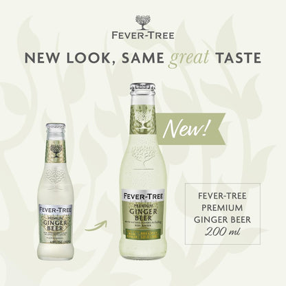 Fever Tree Ginger Beer - Premium Quality Mixer - Refreshing Beverage for Cocktails & Mocktails. Naturally Sourced Ingredients, No Artificial Sweeteners or Colors - 150 ML Cans - Pack of 24