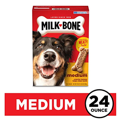 Milk-Bone Original Dog Treats for Medium Dogs, 24 Ounce, Crunchy Biscuit Helps Clean Teeth