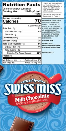 Swiss Miss Milk Chocolate Hot Cocoa, Keurig Single-Serve K-Cup Pods, 44 Count