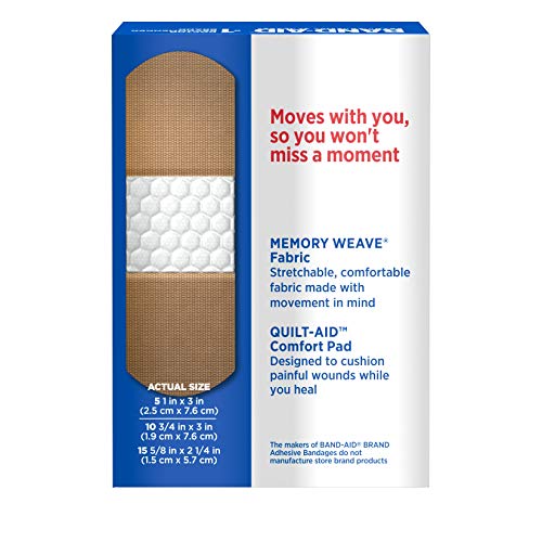 Band-Aid Brand Flexible Fabric Adhesive Bandages for Wound Care and First Aid, All One Size, 100 Count