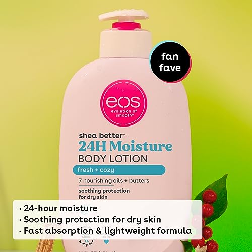 eos Shea Better Body Lotion- Vanilla Cashmere, 24-Hour Moisture Skin Care, Lightweight & Non-Greasy, Made with Natural Shea, Vegan, 16 fl oz