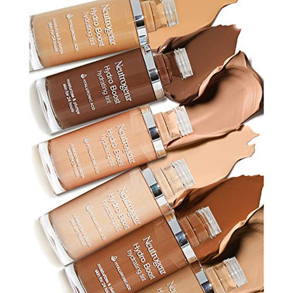 Neutrogena Hydro Boost Hydrating Tint with Hyaluronic Acid, Lightweight Water Gel Formula, Moisturizing, Oil-Free & Non-Comedogenic Liquid Foundation Makeup, 20 Natural Ivory, 1.0 fl. oz