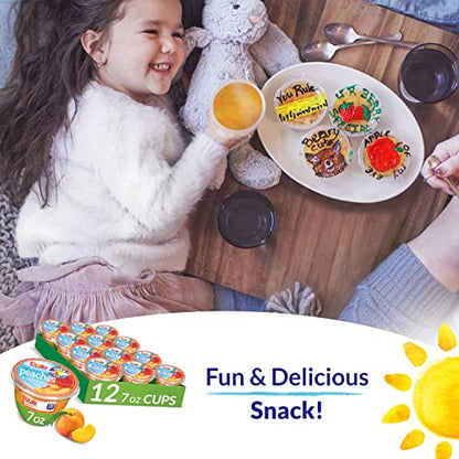 Dole Fruit Bowls Diced Peaches in 100% Juice Snacks, 4oz 12 Total Cups, Gluten & Dairy Free, Bulk Lunch Snacks for Kids & Adults