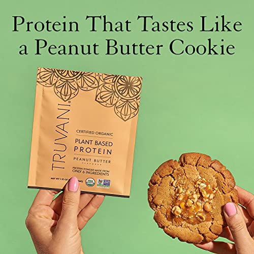 Truvani Vegan Pea Protein Powder | Banana Cinnamon | 20g Organic Plant Based Protein | 1 Serving | Keto | Gluten & Dairy Free | Low Carb | No Added Sugar