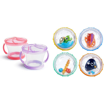 Munchkin® Snack Catcher® Toddler Snack Cups, 2 Pack, Blue/Green