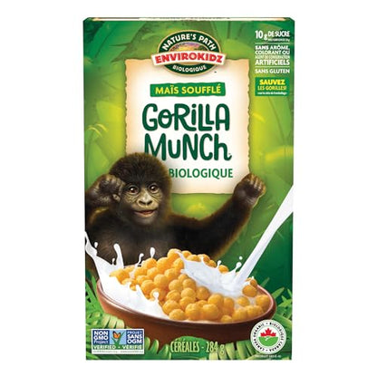 EnviroKidz Leapin’ Lemurs Peanut Butter & Chocolate Organic Cereal,10 Oz Box,Gluten Free