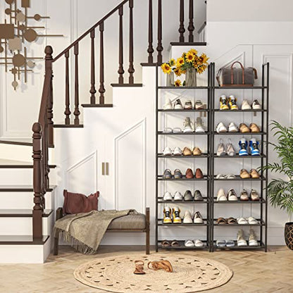 Z&L HOUSE 8 Tier Shoe Rack Narrow, Sturdy Shoe Rack Tall Store 16-20 Pairs of Shoes, Stackable Shoe Shelf for Closet Entryway to Increase The Use of Space