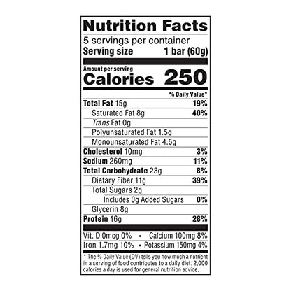 Atkins Double Fudge Brownie Protein Meal Bar, High Fiber, 15g Protein, 1g Sugar, 4g Net Carb, Meal Replacement, Keto Friendly