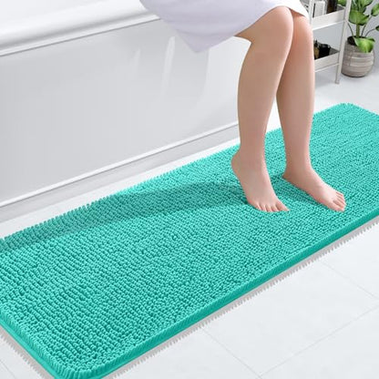 OLANLY Bathroom Rugs 24x16, Extra Soft Absorbent Chenille Bath Rugs, Non-Slip, Dry Quickly, Machine Washable, Bath Mats for Bathroom Floor, Tub and Shower, Beige