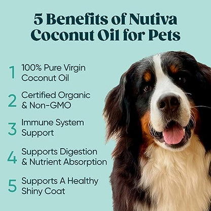 Nutiva Organic Coconut Oil 15 fl oz, Cold-Pressed, Fresh Flavor for Cooking, Natural Hair, Skin, Massage Oil and, Non-GMO, USDA Organic, Unrefined Extra Virgin Coconut Oil (Aceite de Coco)