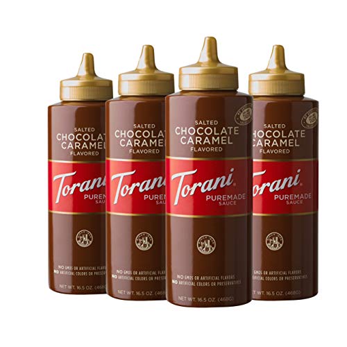 Torani Puremade Sauce, Caramel, 16.5 Ounces(Pack of 4)