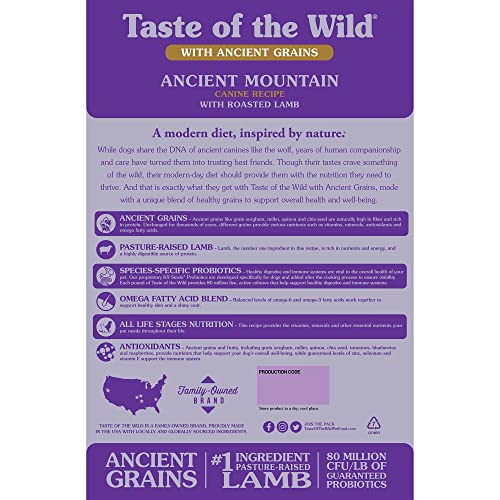 Taste of the Wild High Prairie Canine Grain-Free Recipe with Roasted Bison and Venison Adult Dry Dog Food, Made with High Protein from Real Meat and Guaranteed Nutrients and Probiotics 28lb