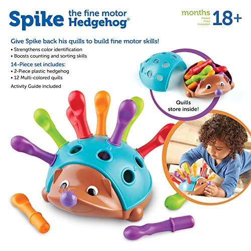 Learning Resources Spike The Fine Motor Hedgehog - Toddler Learning Toys, Fine Motor and Sensory Toys for Kids Ages 18+ Months, Montessori Toys