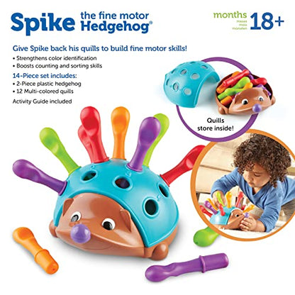 Learning Resources Spike The Fine Motor Hedgehog - Toddler Learning Toys, Fine Motor and Sensory Toys for Kids Ages 18+ Months, Montessori Toys