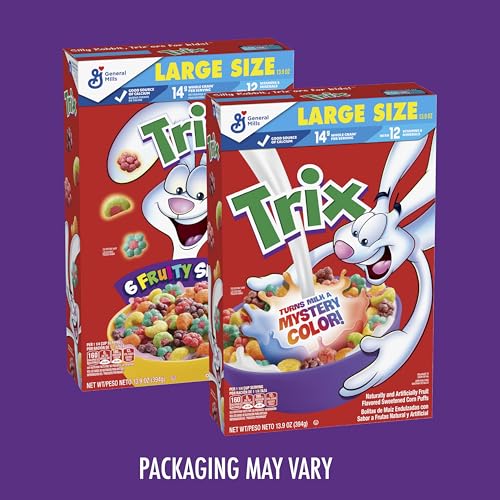 Trix Fruity Breakfast Cereal, 6 Fruity Shapes, Whole Grain, Family Size, 16.1 OZ