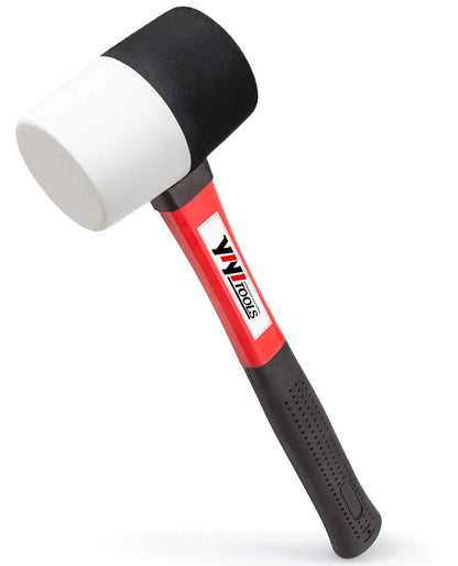 YY-2-005 Rubber Mallet Hammer With fiberglass Handle–16-oz, black