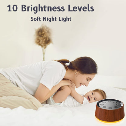 Brown Noise Sound Machine with 30 Soothing Sounds 12 Colors Night Light White Noise Machine for Adults Baby Kids Sleep Machines Memory Function 36 Volume Levels 5 Timers for Home Office Travel