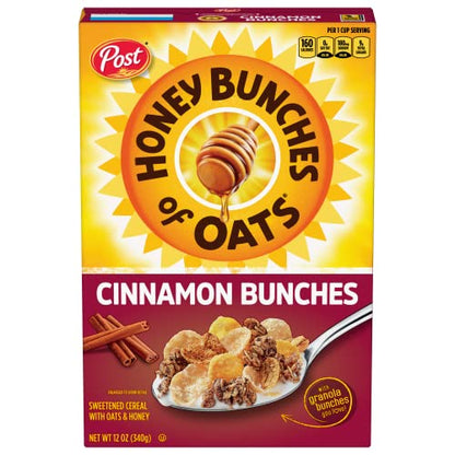 Honey Bunches of Oats with Strawberries Breakfast Cereal, Strawberry Cereal with Oats and Granola Clusters, 11 OZ Box