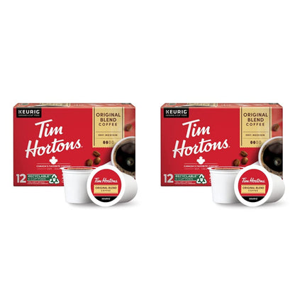 Tim Hortons Original Blend, Medium Roast Coffee, Single-Serve K-Cup Pods Compatible with Keurig Brewers, 24 Count(Pack of 1)(Packaging may vary)