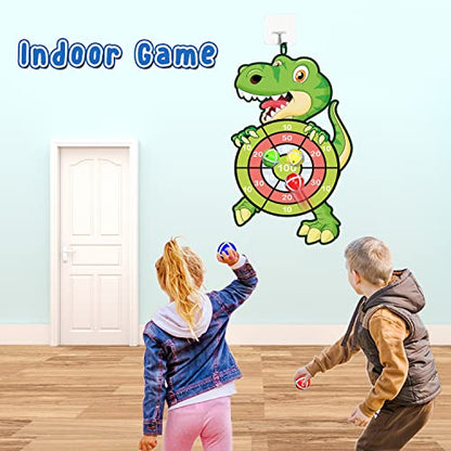 Dinosaur Toys for Kids 3-5: 30" Large Dart Board with 12 Sticky Balls, Fun Party Games Boys Toys Age 3-8, Easter Basket Stuffers Christmas Birthday Gifts for 4-12 Year Old Boys,Toddler Outdoor Toys