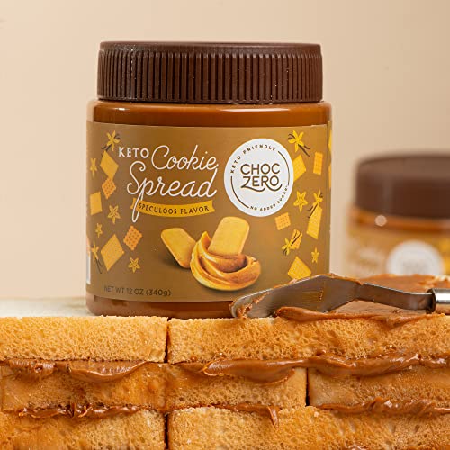 ChocZero Milk Chocolate Hazelnut Spread - Keto Friendly, No Sugar Added, Best Low Carb Dessert, Perfect Topping for Almond Flour Pancakes, Naturally Sweetened with Monk Fruit (1 jar, 12 oz)