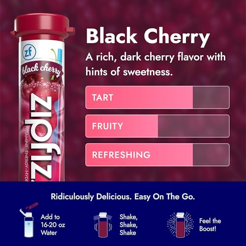 Zipfizz Energy Drink Mix, Electrolyte Hydration Powder with B12 and Multi Vitamin, Berry (12 Count)