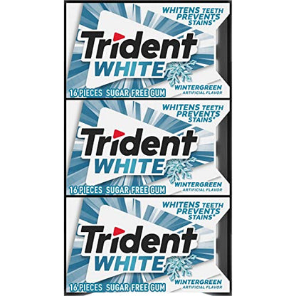 Trident White Peppermint Sugar Free Gum, 16 Count (Pack of 9)