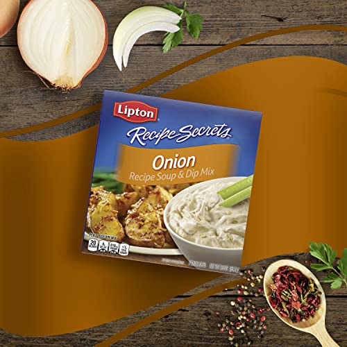 Lipton Recipe Secrets Soup and Dip Mix For a Delicious Meal Onion Great With Your Favorite Recipes, Dip or Soup Mix 2 oz (Pack of 6)