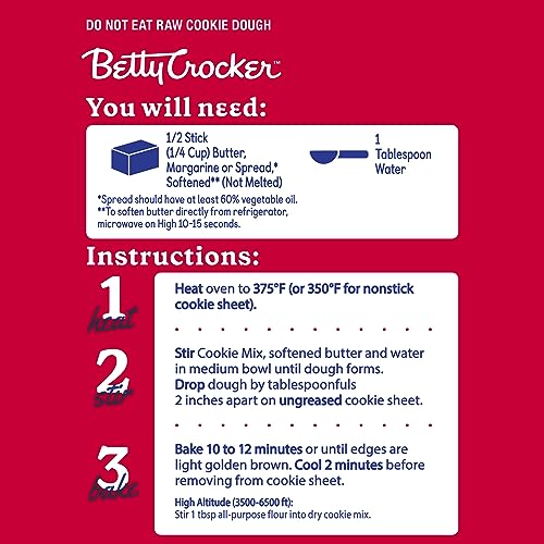 Betty Crocker Peanut Butter Cookie Mix, Makes twelve (12) 2-inch Cookies, 7.2 oz.