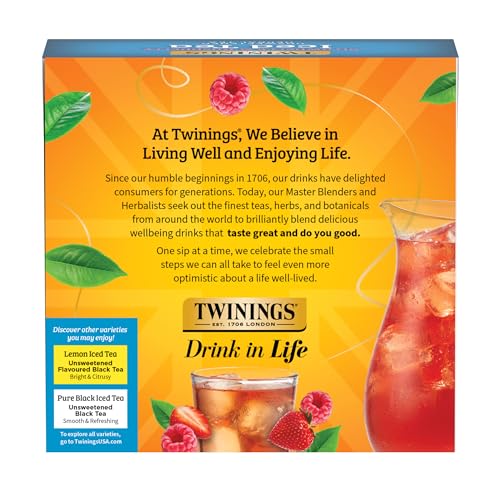 Twinings English Breakfast Black Tea, 100 Individually Wrapped Tea Bags, Smooth, Flavourful, Robust, Caffeinated, Enjoy Hot or Iced