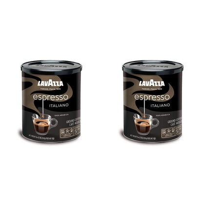 Lavazza Espresso Ground Coffee Blend, Medium Roast, 8-Oz Cans, Pack of 4 (Packaging May Vary) Premium Blend, Value Pack, Non-GMO, 100% Arabica, Rich-bodied