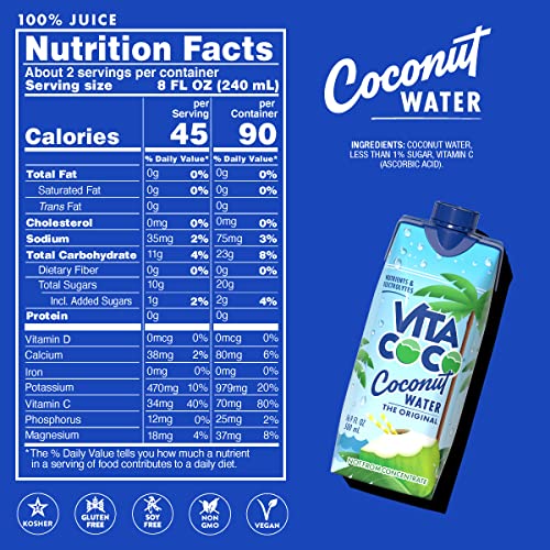 Vita Coco Coconut Water Original, 33.8 Fl Oz (Pack of 6)