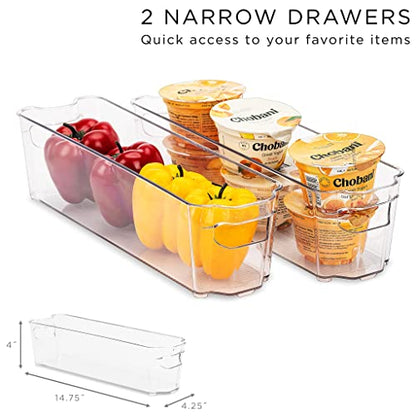 Sorbus Fridge Bins and Freezer Bins Refrigerator Organizer Stackable Food Storage Containers BPA-Free Drawer Organizers for Refrigerator Freezer and Pantry (Pack of 6)