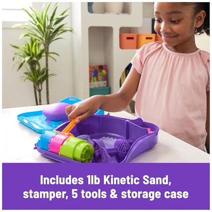 Kinetic Sand Ultimate Sandisfying Set, 2lb of Pink, Yellow and Teal Play Sand, 10 Molds and Tools, Sensory Toys for Kids Ages 7+