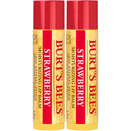 Burt's Bees Lip Balm - Pink Grapefruit, Mango, Coconut & Pear, and Pomegranate Pack, Lip Moisturizer With Beeswax, Tint-Free, Natural Origin Conditioning Lip Treatment, 4 Tubes, 0.15 oz.