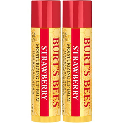 Burt's Bees Lip Balm - Pink Grapefruit, Mango, Coconut & Pear, and Pomegranate Pack, Lip Moisturizer With Beeswax, Tint-Free, Natural Origin Conditioning Lip Treatment, 4 Tubes, 0.15 oz.