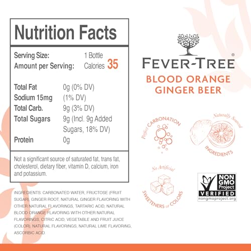 Fever Tree Ginger Beer - Premium Quality Mixer - Refreshing Beverage for Cocktails & Mocktails. Naturally Sourced Ingredients, No Artificial Sweeteners or Colors - 150 ML Cans - Pack of 24